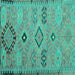 Square Persian Turquoise Traditional Rug, tr1318turq