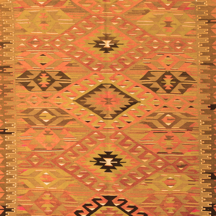 Serging Thickness of Machine Washable Persian Orange Traditional Area Rugs, wshtr1318org