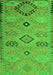 Serging Thickness of Machine Washable Persian Green Traditional Area Rugs, wshtr1318grn