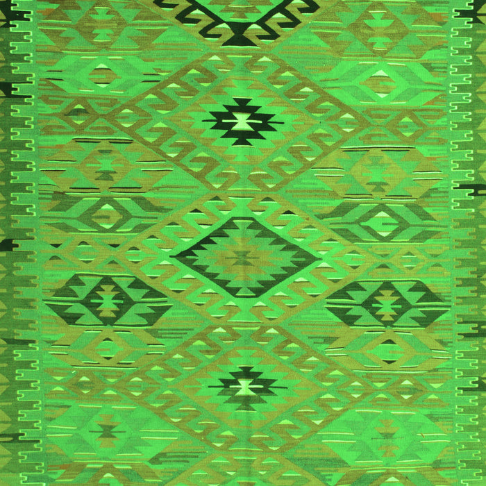 Serging Thickness of Machine Washable Persian Green Traditional Area Rugs, wshtr1318grn