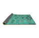 Sideview of Persian Turquoise Traditional Rug, tr1318turq