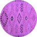 Round Persian Purple Traditional Rug, tr1318pur