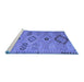 Sideview of Machine Washable Persian Blue Traditional Rug, wshtr1318blu