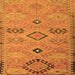 Round Machine Washable Persian Orange Traditional Area Rugs, wshtr1318org