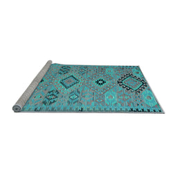 Sideview of Machine Washable Persian Light Blue Traditional Rug, wshtr1318lblu