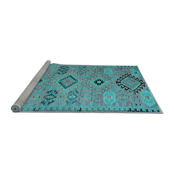 Sideview of Machine Washable Persian Light Blue Traditional Rug, wshtr1318lblu