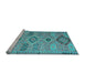 Sideview of Machine Washable Persian Light Blue Traditional Rug, wshtr1318lblu