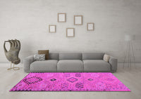 Machine Washable Persian Pink Traditional Rug, wshtr1318pnk