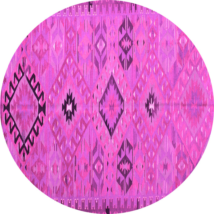Round Machine Washable Persian Pink Traditional Rug, wshtr1318pnk