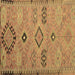 Square Persian Brown Traditional Rug, tr1318brn