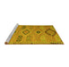 Sideview of Machine Washable Persian Yellow Traditional Rug, wshtr1318yw