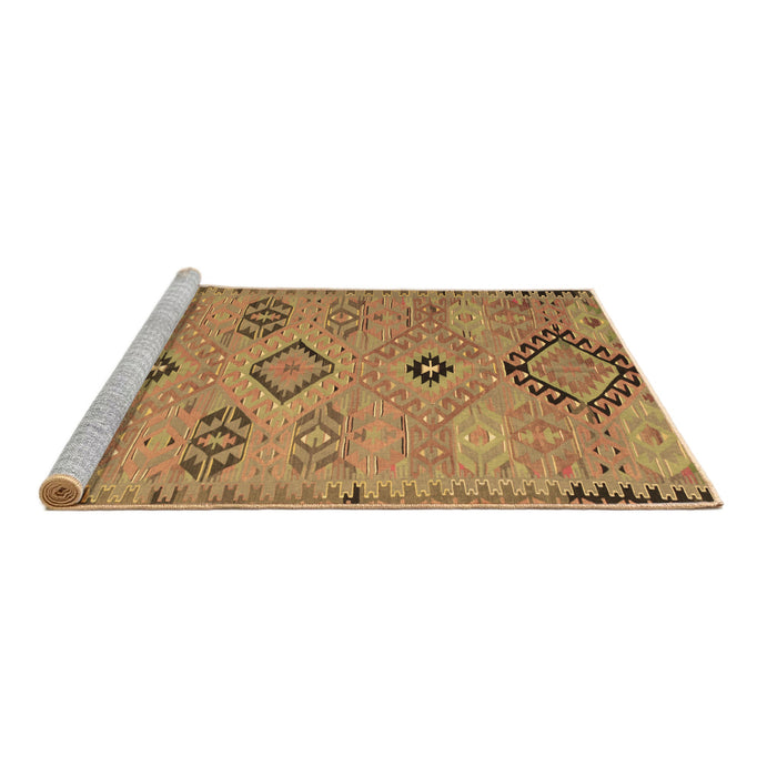 Sideview of Machine Washable Persian Brown Traditional Rug, wshtr1318brn
