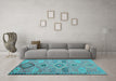 Machine Washable Persian Light Blue Traditional Rug in a Living Room, wshtr1318lblu