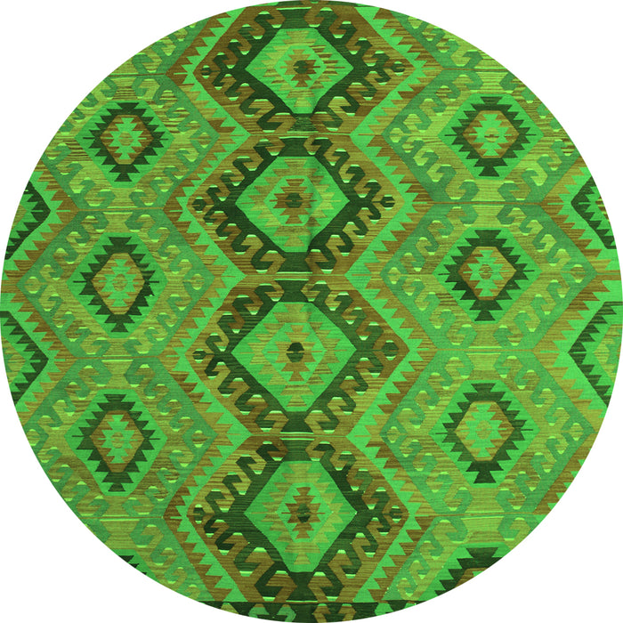 Square Southwestern Green Country Rug, tr1319grn