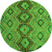 Square Southwestern Green Country Rug, tr1319grn