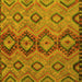 Square Machine Washable Southwestern Yellow Country Rug, wshtr1319yw