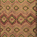 Square Machine Washable Southwestern Brown Country Rug, wshtr1319brn