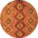 Square Southwestern Orange Country Rug, tr1319org