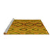 Sideview of Machine Washable Southwestern Yellow Country Rug, wshtr1319yw