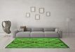 Machine Washable Southwestern Green Country Area Rugs in a Living Room,, wshtr1319grn