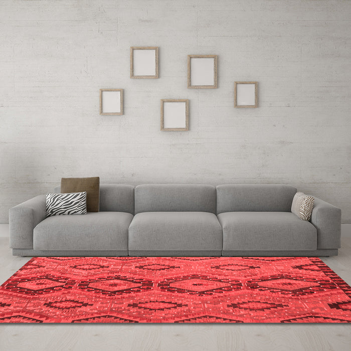 Country Red Washable Rugs