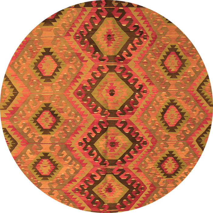 Machine Washable Southwestern Orange Country Area Rugs, wshtr1319org