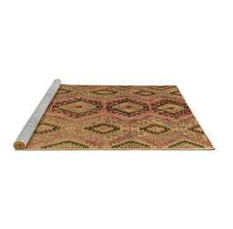Sideview of Machine Washable Southwestern Brown Country Rug, wshtr1319brn