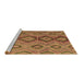 Sideview of Machine Washable Southwestern Brown Country Rug, wshtr1319brn