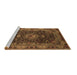 Sideview of Machine Washable Medallion Brown Traditional Rug, wshtr131brn