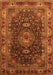 Serging Thickness of Machine Washable Medallion Orange Traditional Area Rugs, wshtr131org