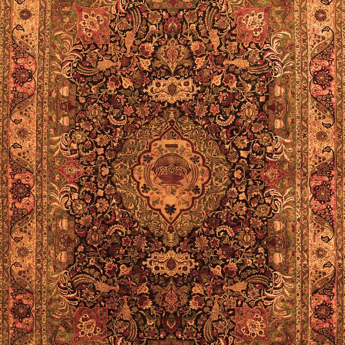 Serging Thickness of Machine Washable Medallion Orange Traditional Area Rugs, wshtr131org