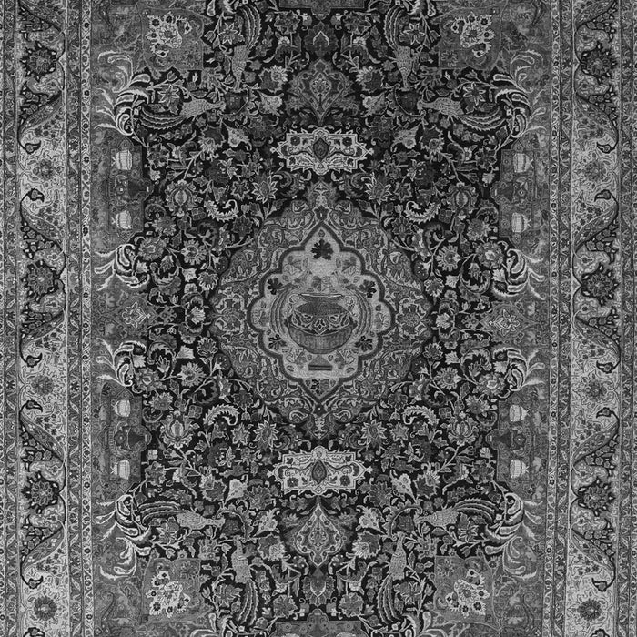Serging Thickness of Machine Washable Medallion Gray Traditional Rug, wshtr131gry