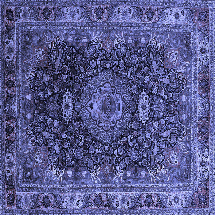 Square Medallion Blue Traditional Rug, tr131blu