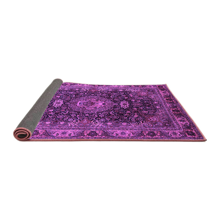 Sideview of Medallion Purple Traditional Rug, tr131pur
