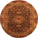 Machine Washable Medallion Orange Traditional Area Rugs, wshtr131org