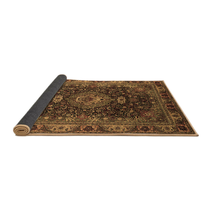 Sideview of Medallion Brown Traditional Rug, tr131brn