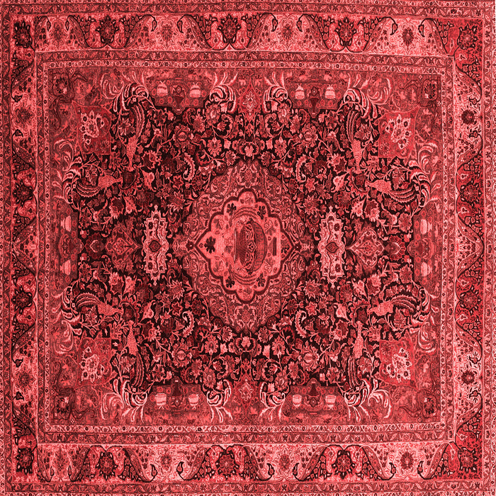 Machine Washable Medallion Red Traditional Rug, wshtr131red
