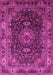 Machine Washable Medallion Pink Traditional Rug, wshtr131pnk