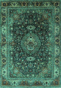 Medallion Turquoise Traditional Rug, tr131turq