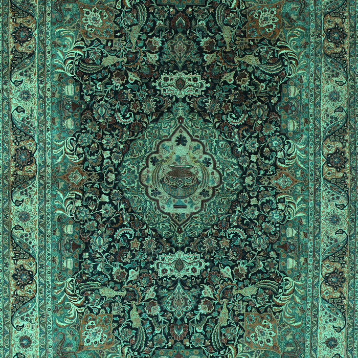 Medallion Turquoise Traditional Rug, tr131turq