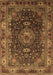 Machine Washable Medallion Brown Traditional Rug, wshtr131brn