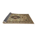 Sideview of Traditional Brownish Green Medallion Rug, tr132