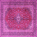 Square Medallion Pink Traditional Rug, tr1320pnk