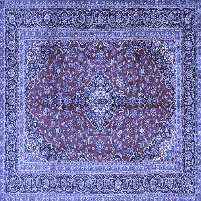 Square Medallion Blue Traditional Rug, tr1320blu