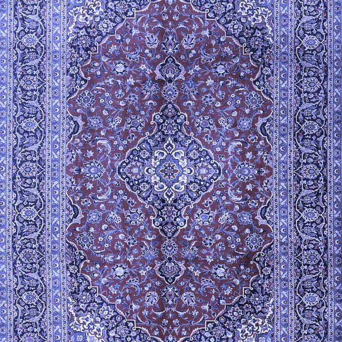 Machine Washable Medallion Blue Traditional Rug, wshtr1320blu