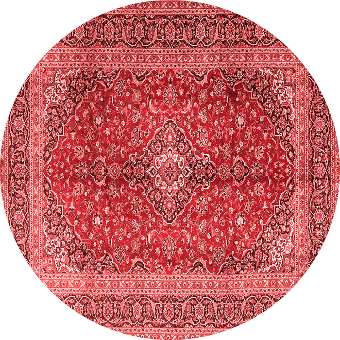 Machine Washable Medallion Red Traditional Rug, wshtr1320red