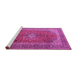 Sideview of Machine Washable Medallion Pink Traditional Rug, wshtr1320pnk