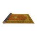 Sideview of Medallion Yellow Traditional Rug, tr1320yw