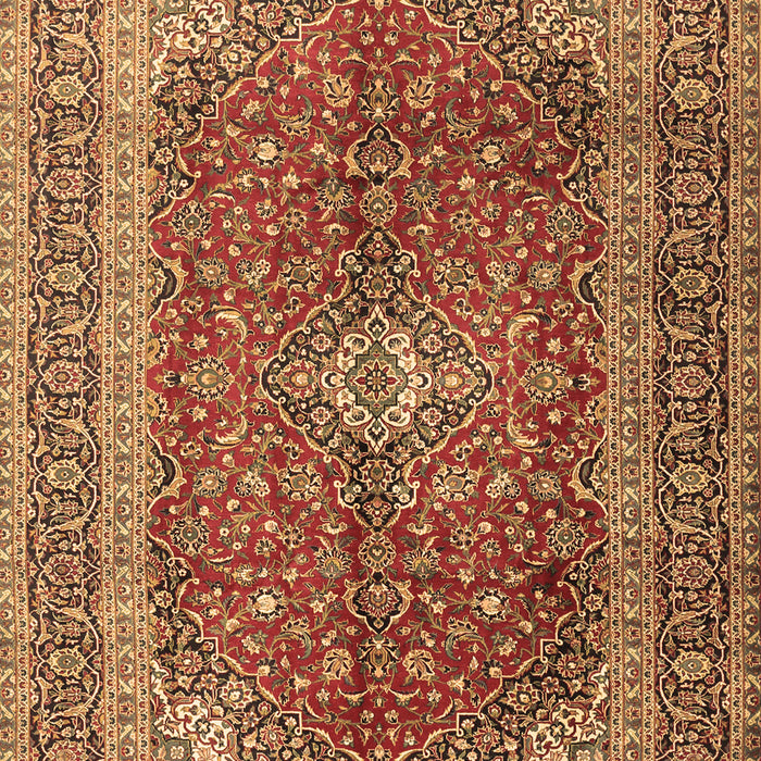 Machine Washable Medallion Brown Traditional Rug, wshtr1320brn
