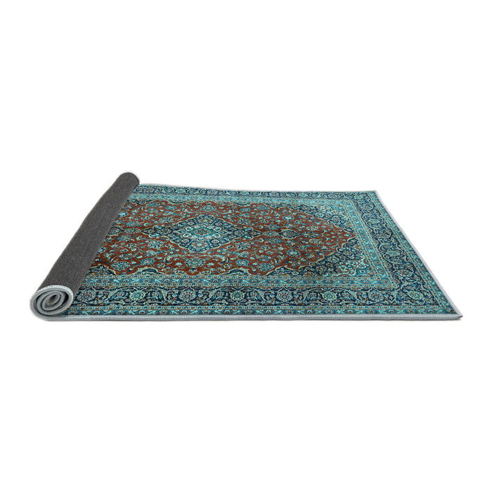 Sideview of Medallion Light Blue Traditional Rug, tr1320lblu